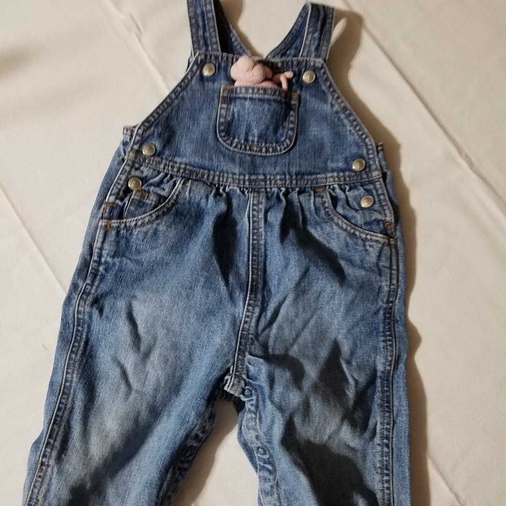 Gymboree Animal Crackers {Pig} 6-12 month used pocket pal overalls.